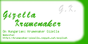 gizella krumenaker business card